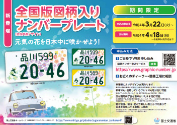 お花の図柄入りナンバープレートが登場です♪